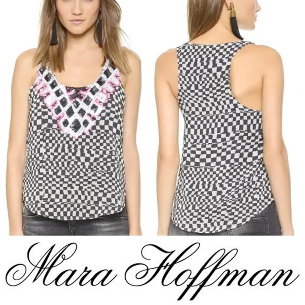 OBO. Mara Hoffman. Checker Sequin Camisole.